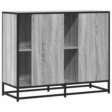 vidaXL Sideboard Γκρι Sonoma 92x35x76cm Ξύλινο μηχανουργικό ξύλο 1 τεμ.