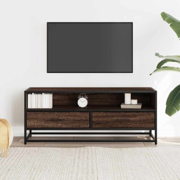 vidaXL Ντουλάπι τηλεόρασης καφέ δρυς 100x34,5x40cm