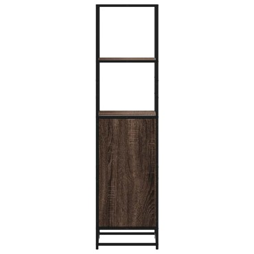 vidaXL Highboard καφέ δρυς Κατασκευασμένο ξύλο και μέταλλο 35,5x35x139 cm 1 τεμ.