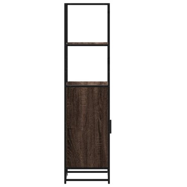 vidaXL Highboard καφέ δρυς Κατασκευασμένο ξύλο και μέταλλο 35,5x35x139 cm 1 τεμ.