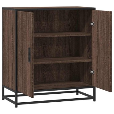 vidaXL Sideboard καφέ δρυς 68x35x76cm Κατασκευασμένο ξύλο και μέταλλο 1 τεμ.