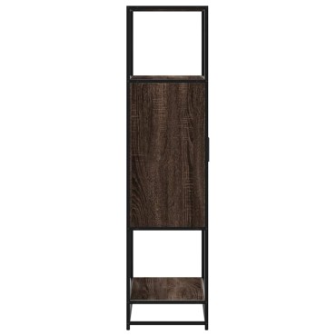 vidaXL Highboard καφέ δρυς Κατασκευασμένο ξύλο και μέταλλο 68x35x139cm 1 τεμ.