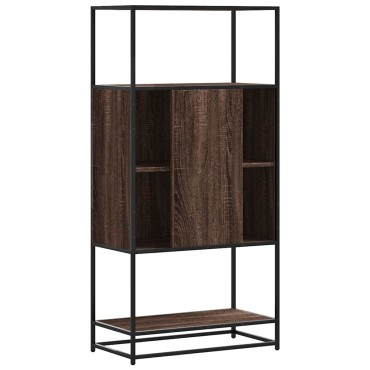 vidaXL Highboard καφέ δρυς Κατασκευασμένο ξύλο και μέταλλο 68x35x139cm 1 τεμ.
