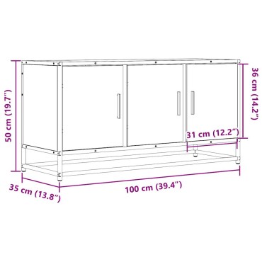 ντουλάπι τηλεόρασης vidaXL Γκρι Sonoma 100x35x50cm
