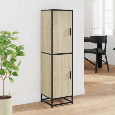 vidaXL Highboard Sonoma Oak Κατασκευασμένο ξύλο και μέταλλο 35,5x35x139 cm 1 τεμ.