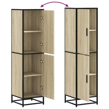 vidaXL Highboard Sonoma Oak Κατασκευασμένο ξύλο και μέταλλο 35,5x35x139 cm 1 τεμ.