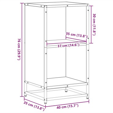 vidaXL Ντουλάπι βιβλίων Sonoma Oak 40x35x76cm Κατασκευασμένο ξύλο 1 τεμ.