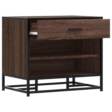 vidaXL Παγκάκι παπουτσιών καφέ δρυς 60x40x53,5cm 1 τεμ.