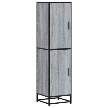 vidaXL Highboard Grey Sonoma Κατασκευασμένο ξύλο και μέταλλο 35,5x35x139 cm 1 τεμ.
