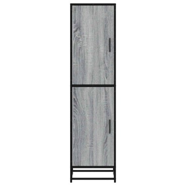vidaXL Highboard Grey Sonoma Κατασκευασμένο ξύλο και μέταλλο 35,5x35x139 cm 1 τεμ.
