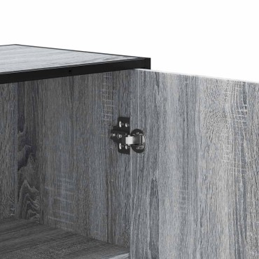 vidaXL Highboard Grey Sonoma Κατασκευασμένο ξύλο και μέταλλο 35,5x35x139 cm 1 τεμ.