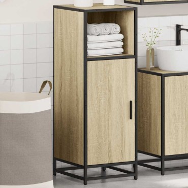 vidaXL Ντουλάπι μπάνιου Sonoma Oak 35x37,5x100cm Κατασκευασμένο ξύλο