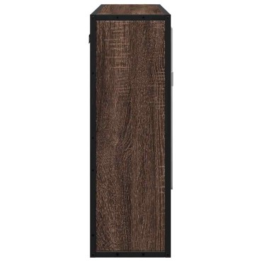 vidaXL ντουλάπι καθρέφτη μπάνιου καφέ δρυς 65x20x60cm