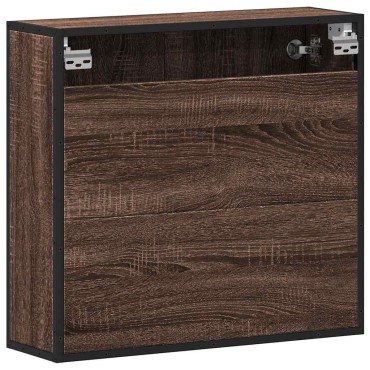 vidaXL ντουλάπι καθρέφτη μπάνιου καφέ δρυς 65x20x60cm