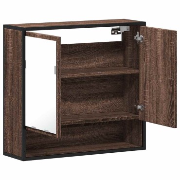 vidaXL ντουλάπι καθρέφτη μπάνιου καφέ δρυς 65x20x60cm