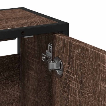 vidaXL ντουλάπι καθρέφτη μπάνιου καφέ δρυς 65x20x60cm