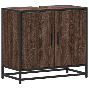 vidaXL ντουλάπι νιπτήρα μπάνιου καφέ δρυς 65x33x60cm
