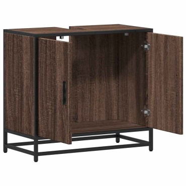 vidaXL ντουλάπι νιπτήρα μπάνιου καφέ δρυς 65x33x60cm