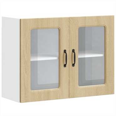 vidaXL ντουλάπι κουζίνας με γυάλινη πόρτα "Kalmar" Sonoma Oak 80x31x60cm