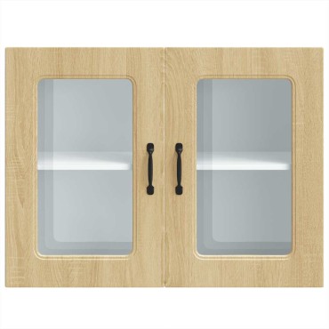 vidaXL ντουλάπι κουζίνας με γυάλινη πόρτα "Kalmar" Sonoma Oak 80x31x60cm
