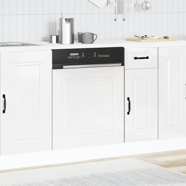 vidaXL Πίνακας πλυντηρίου πιάτων "Kalmar" High Gloss White 60x1,5x67cm