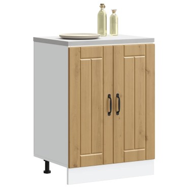vidaXL Ντουλάπι βάσης νεροχύτη "Lucca" Artisan Oak Engineered Wood 60x46x81,5 cm 1 τεμ.