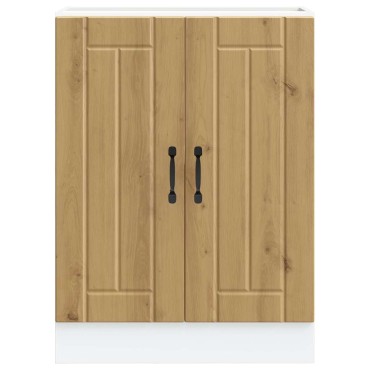vidaXL Ντουλάπι βάσης νεροχύτη "Lucca" Artisan Oak Engineered Wood 60x46x81,5 cm 1 τεμ.
