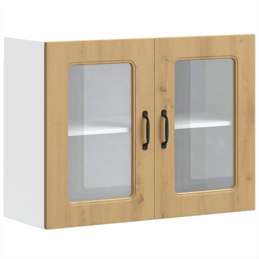 vidaXL Ντουλάπι κουζίνας με γυάλινη πόρτα "Kalmar" Artisan Oak 80x31x60cm 1 τεμ.