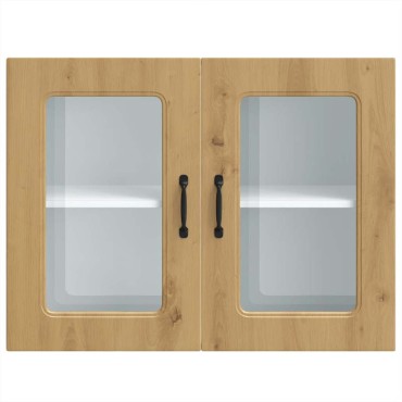 vidaXL Ντουλάπι κουζίνας με γυάλινη πόρτα "Kalmar" Artisan Oak 80x31x60cm 1 τεμ.