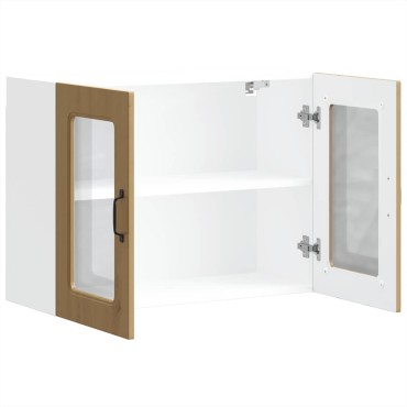 vidaXL Ντουλάπι κουζίνας με γυάλινη πόρτα "Kalmar" Artisan Oak 80x31x60cm 1 τεμ.