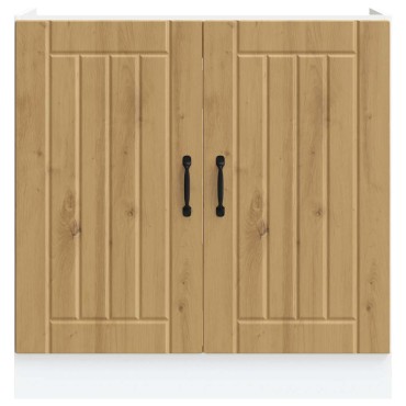 vidaXL Ντουλάπι βάσης νεροχύτη "Lucca" Artisan Oak Engineered Wood 80x46x81,5 cm 1 τεμ.