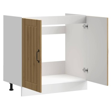 vidaXL Ντουλάπι βάσης νεροχύτη "Lucca" Artisan Oak Engineered Wood 80x46x81,5 cm 1 τεμ.