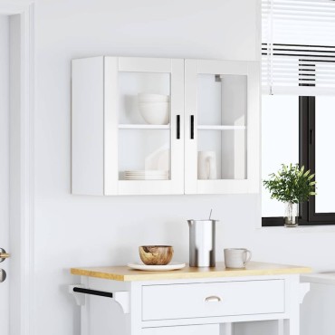 vidaXL Ντουλάπι τοίχου κουζίνας γυάλινη πόρτα Porto 80x31x60cm 1 τεμ.