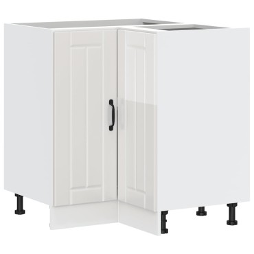 vidaXL Γωνιακό ντουλάπι βάσης κουζίνας "Lucca" High Gloss White 75,5x75,5x81,5cm