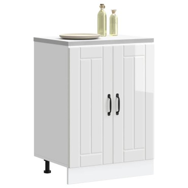 vidaXL Ντουλάπι βάσης νεροχύτη "Lucca" High Gloss White 60x46x81,5 cm 1 τεμ.