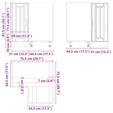 vidaXL Γωνιακό ντουλάπι βάσης κουζίνας "Lucca" Artisan Oak 75,5x75,5x81,5cm