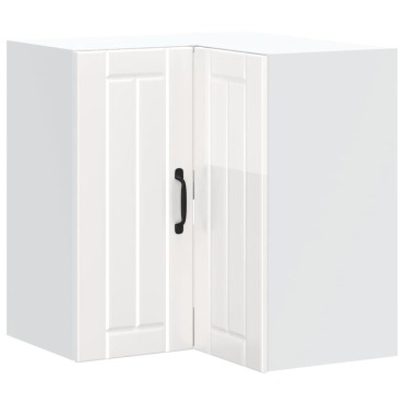 vidaXL Γωνιακό ντουλάπι τοίχου κουζίνας "Lucca" High Gloss White 57x57x60cm