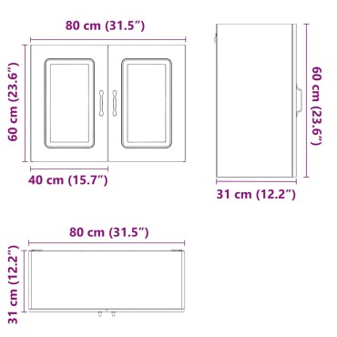 vidaXL Ντουλάπι τοίχου κουζίνας "Kalmar" Γκρι Sonoma 80x31x60cm 1 τεμ.