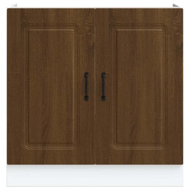 vidaXL Ντουλάπι βάσης νεροχύτη "Kalmar" Καφέ δρυς 80x46x81,5cm 1 τεμ.