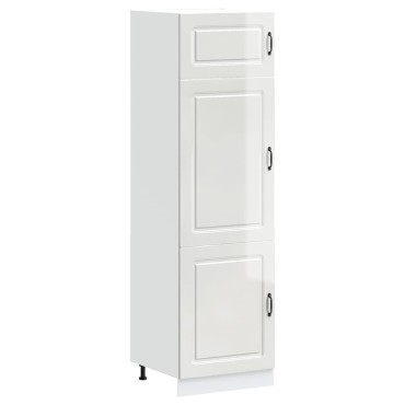 vidaXL Ντουλάπι κουζίνας "Kalmar" High Gloss White Engineered Wood 60x57x207cm 1 τεμ.