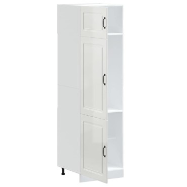 vidaXL Ντουλάπι κουζίνας "Kalmar" High Gloss White Engineered Wood 60x57x207cm 1 τεμ.