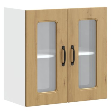 vidaXL Ντουλάπι κουζίνας με γυάλινη πόρτα "Kalmar" Artisan Oak 60x31x60cm 1 τεμ.