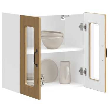 vidaXL Ντουλάπι κουζίνας με γυάλινη πόρτα "Kalmar" Artisan Oak 60x31x60cm 1 τεμ.