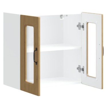 vidaXL Ντουλάπι κουζίνας με γυάλινη πόρτα "Kalmar" Artisan Oak 60x31x60cm 1 τεμ.