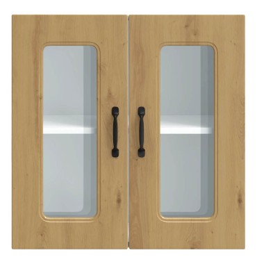 vidaXL Ντουλάπι κουζίνας με γυάλινη πόρτα "Kalmar" Artisan Oak 60x31x60cm 1 τεμ.
