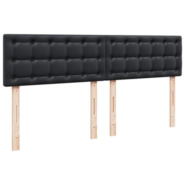 vidaXL Οθωμανικό κρεβάτι με στρώμα Μαύρο 180x200cm Faux Leather