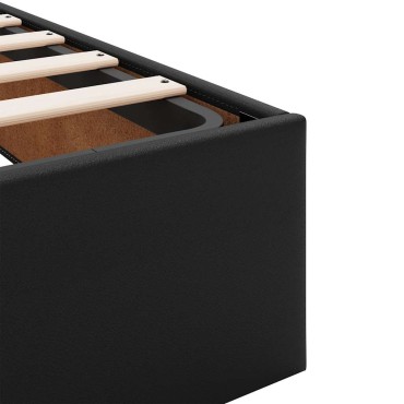 vidaXL Οθωμανικό κρεβάτι με στρώμα Μαύρο 180x200cm Faux Leather