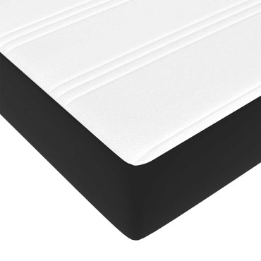 vidaXL Οθωμανικό κρεβάτι με στρώμα Μαύρο 180x200cm Faux Leather