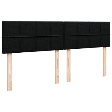 vidaXL Οθωμανικό κρεβάτι με στρώμα Μαύρο 180x200cm Ύφασμα