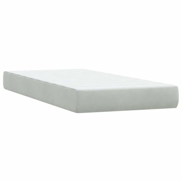 vidaXL Κρεβάτι Boxspring με Στρώμα Ανοιχτό Γκρι 80x210cm Βελούδινο 1 τεμ. - Μονό